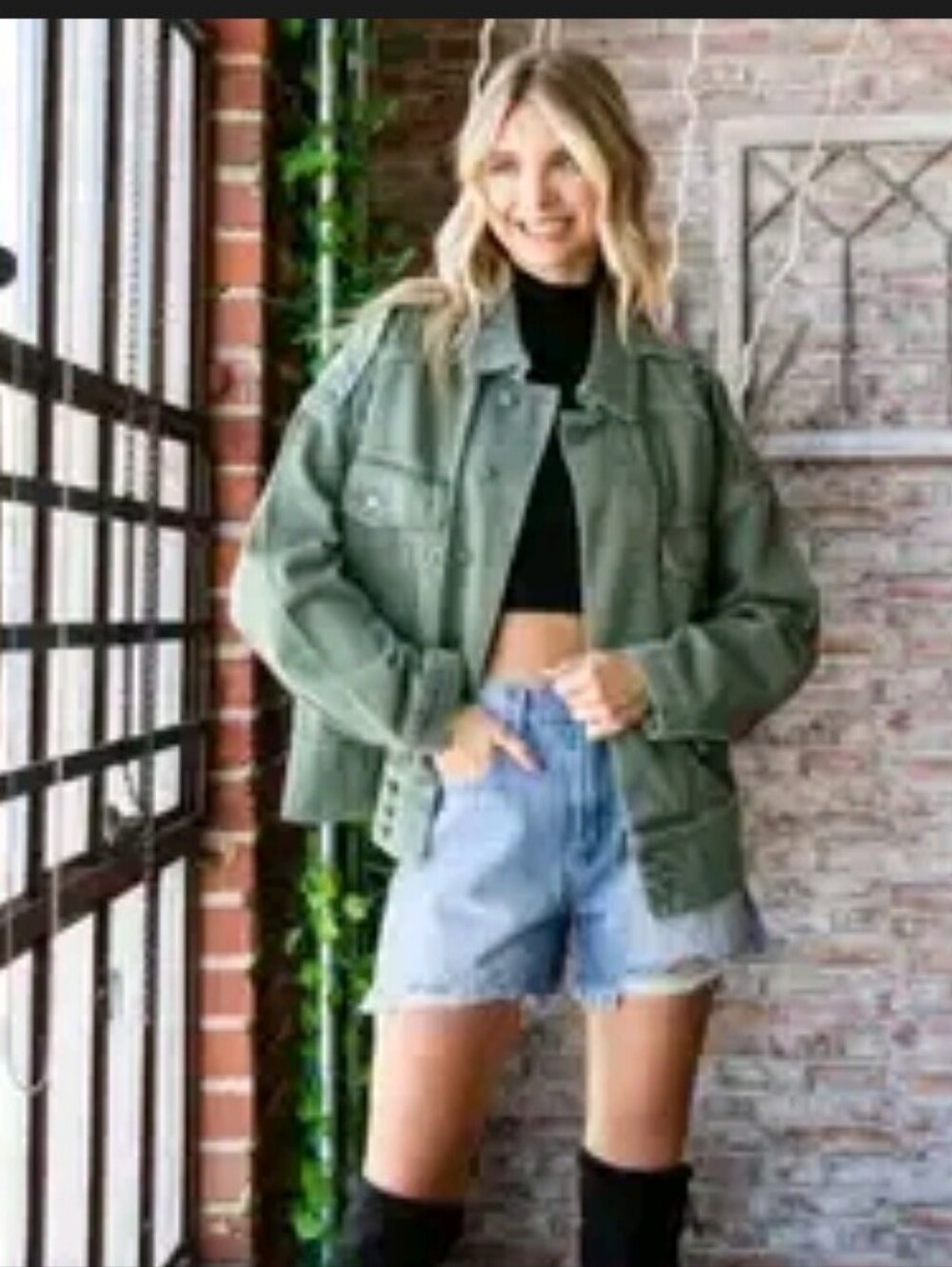 NWOT Oversized Olive Green Utility Jacket